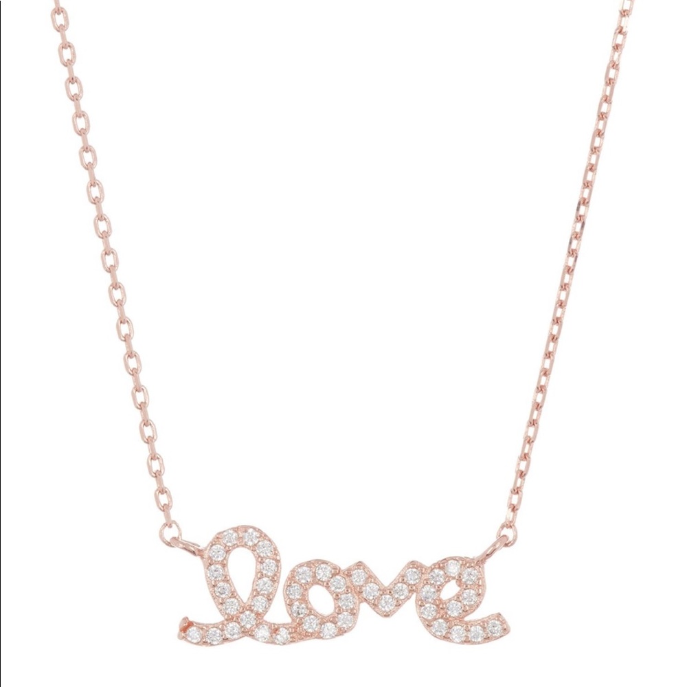 14K Rose Gold Plated Sterling Silver Love Necklace